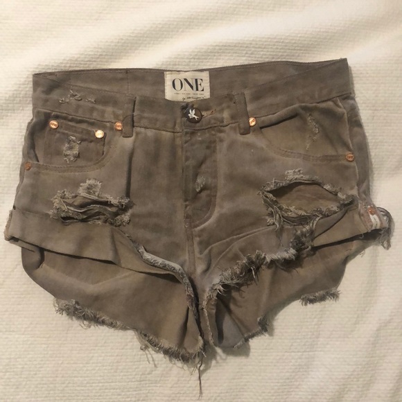 One Teaspoon Pants - One Teaspoon Bandit Shorts (Jean denim)